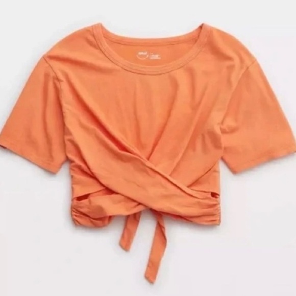 Aerie Cropped Wrap Back T-Shirt - Picture 4 of 4